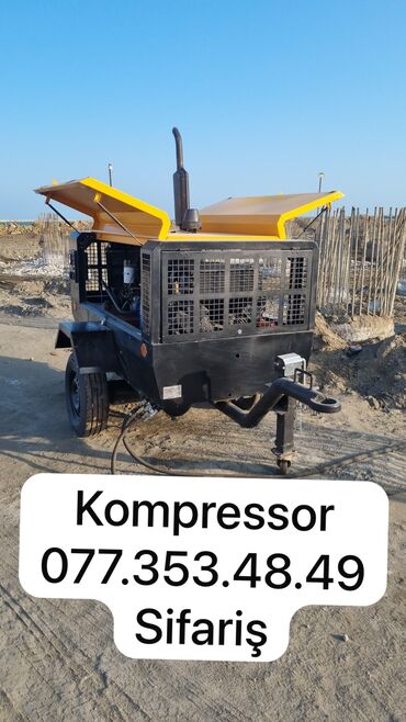 aqlay fasad: Sənaye tipli mobil hava kompressoru - Dizel mühərrikli, qoşqu tipli