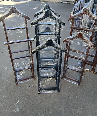 dem: Taxta geyim dayağı (valet stand) - Material: təbii ağac, hamar — 5