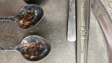 qədimi çaydan: Çay dəsti, rəng - Gümüşü, Metal — 2