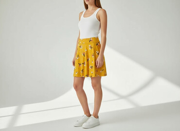 rozkloszowane spódnice w kwiaty mohito: CKH Clockhouse, Spódnica damska, rozmiar L