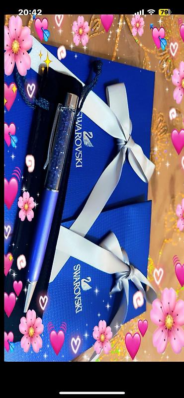 defter qelem: Yenidir, öz futlyarında və hədiyyəlik paketində. SWAROVSKİ Bəzəkli — 5