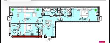 royal: 2 комнаты, 88 м², Тунгуч мкр 5 этаж, ПСО (под самоотделку) — 1