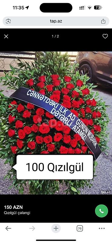 гулдор роза: 🔴 Təbii Qızılgul çələngi - 190₼ 
🌐 Ün. Əcəmi m yaxınlığı 
📎 6 — 1