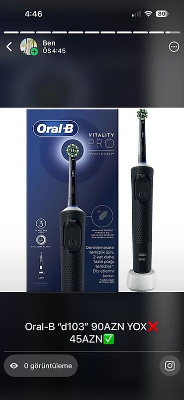 iphone 5 ekrani: Oral-B Vitality Pro (model “d103”) elektrik diş fırçası Oral-B “d103” — 1