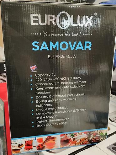 elektrik samavar: Samovar elektrik samovar Eurolux 4 litr tutumlu Paslanmaz iy tam — 5