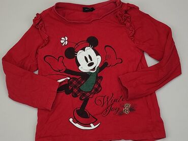 czerwona elegancka bluzka: Bluzka, Disney, 5-6 lat, 110-116 cm, stan - Dobry