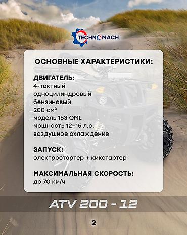 Квадроциклы: Квадроцикл Бензин, 200 куб. см, Взрослый — 2
