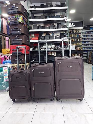 Çamadanlar: Poailobo tekstil çamadan dəsti – 3 ölçü - Dəst: 3 ədəd yumşaq — 1