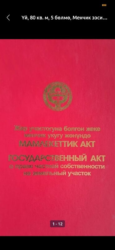 срочно продам дом бишкек: Үй, 78 кв. м, 4 бөлмө, Менчик ээси