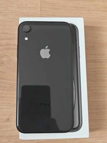 Apple iPhone: IPhone Xr, Колдонулган, 64 ГБ, Кара, Коргоочу айнек, Каптама, Куту, 85 %