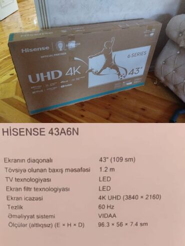 Televizorlar: İşlənmiş Televizor Hisense DLED HD (1366x768), Ünvandan götürmə