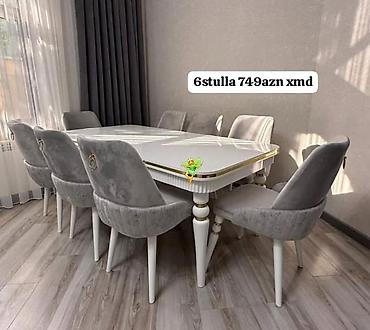 t frez: Qonaq otağı üçün, Yeni, Dördbucaq masa, 6 stul — 1