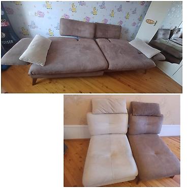 mebel alan: Divan ve 2 kreslo 700 azn. Saloǧludan baha alinib. Divanin qollari — 1