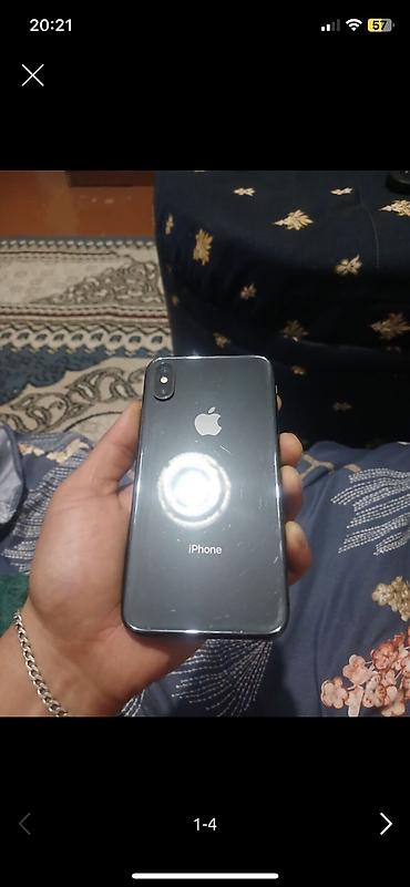 iphone 13 replika: IPhone X, Б/у, 64 ГБ, Space Gray, Кабель, 100 % — 1