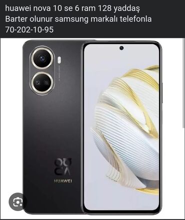 Huawei: Huawei nova 10 Youth, rəng - Qara, Sensor, Barmaq izi, Face ID