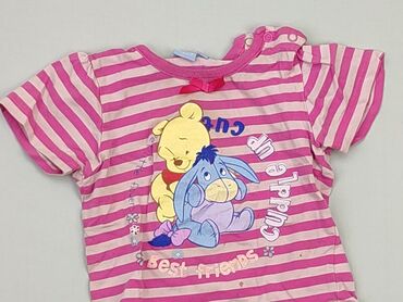 koszula różowa w paski: Koszulka, Disney, 12-18 m, stan - Dobry