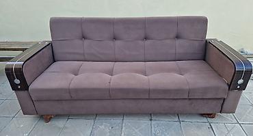 Divanlar: Mebel növü: 3 nəfərlik divan - Rəng: tünd qəhvəyi - Material: yumşaq — 2