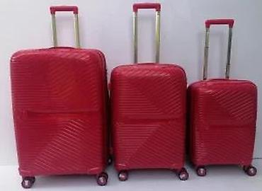 Putni koferi i torbe: Set crvenih kofera – 3 komada - Dizajn: moderni polikarbonatni/ABS — 18