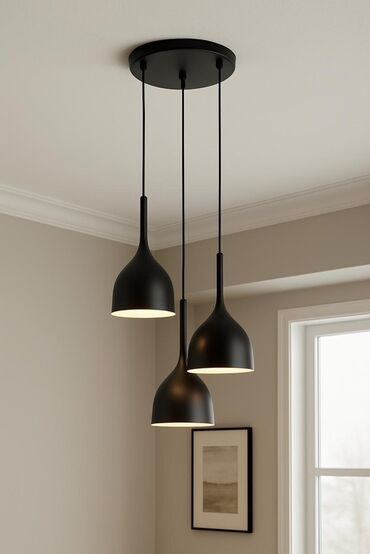 Ev saatları: Çılçıraq, 3 lampa, Metal