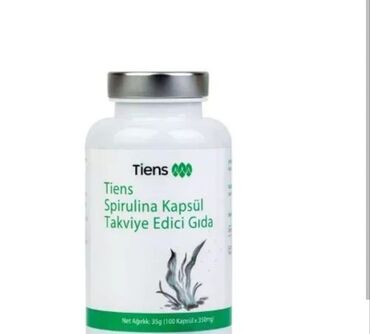tibbi rəf: Spirulina kapsules piylenme, qan azligʻi kokelme, deri xesteliyi