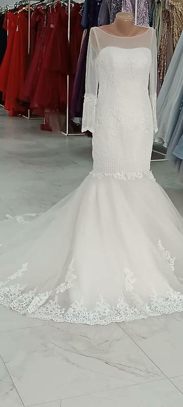 Свадебные платья: Свадебное платье, Закрытое, Мусульманское, Открытая спина, Русалка, Б/у — 12