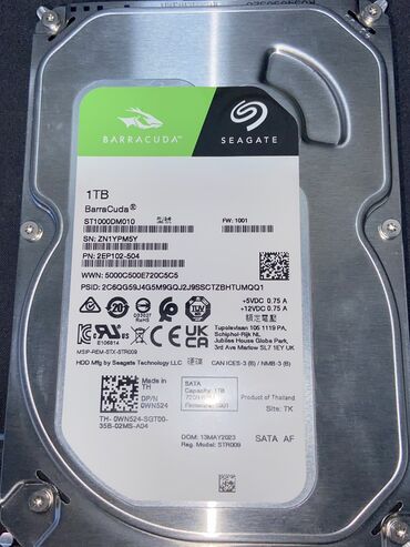 ноутбук игровый: Накопитель, Новый, Seagate, HDD, 1 ТБ, Для ПК