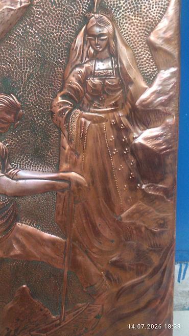 Digər ev dekoru: Dekorativ dairəvi mis relyef panel Azərbaycan rəqs edən qız ideal — 12