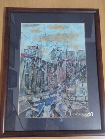 Şəkillər, tablolar: Istedadli ressam Mahmudzadenin 1999-cu ilde yaratdigi "Baki kendleri — 3