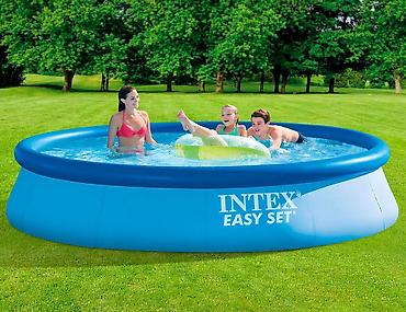 i̇ntex: İntex 396x84 şişmə hovuz baseyn Ağız hissəsi şişməli Tent model — 1