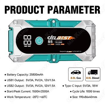 Инструменты для авто: ⚡️Пуcкoвoe уcтройcтво для автомобиля DELBEST S5 зaпустит бензинoвый — 10