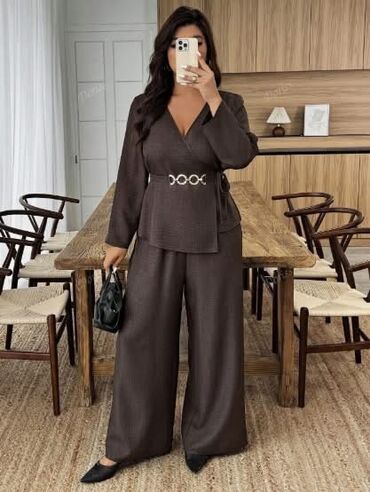 Kompleti: 🌟Damski dvodelni komplet – elegantni blejzer na preklop i široke — 1