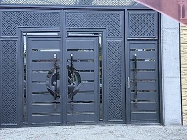 Распашные ворота: Современные входные группы и уличные ворота из металла - Тип — 23