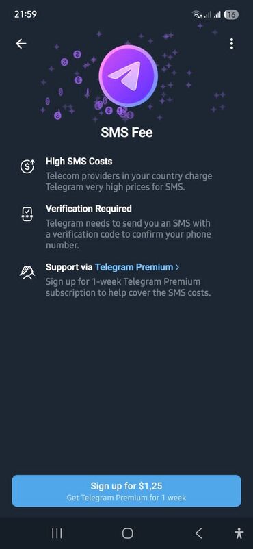 kompi: Məhsul: Telegram Premium – 1 həftəlik abunə Xüsusiyyətlər: - SMS Fee