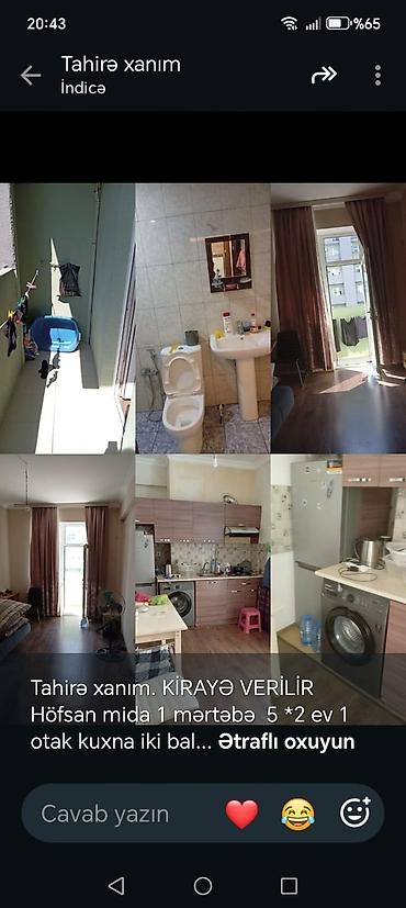 mida kiraye: Tahirə xanım. KİRAYƏ VERİLİR Höfsan mida 1 mərtəbə 5 *2 ev 1 otak — 1