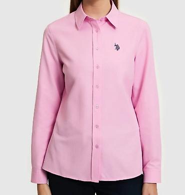 north face kurtka: U.S. Polo Assn. qadın köynəyi - Rəng: açıq çəhrayı - Model: klassik — 1