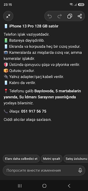 IPhone 13 Pro, 128 GB, Natural Titanium, Face ID