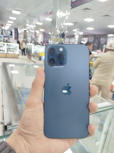 Apple iPhone: IPhone 12 Pro, Б/у, 256 ГБ, Pacific Blue, Защитное стекло, Чехол