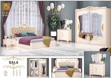 стелла мебель: Двуспальная кровать, Шкаф, Трюмо, 2 тумбы, Турция, Новый