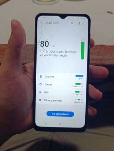 yarı tikli: Samsung Galaxy A02, 32 GB, rəng - Qara, Barmaq izi, İki sim kartlı, Face ID