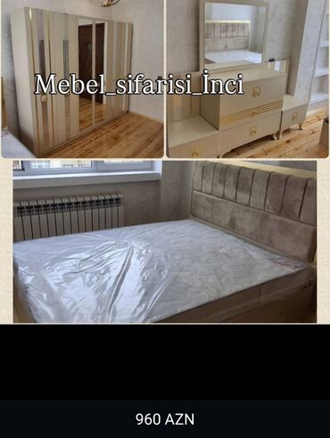 Mebel: 2 təknəfərlik çarpayı, Dolab, Tumba, 2 tumba, Azərbaycan, Yeni