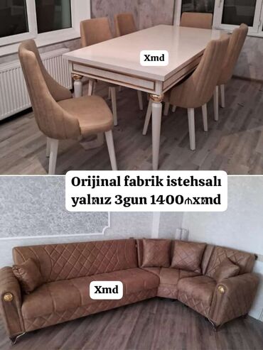 qonaq mebel desti: Künc divan və masa desti yeni