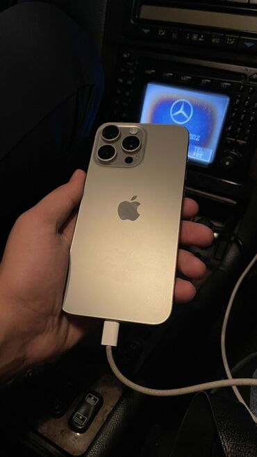 iphone 16 pro max купить бишкек: IPhone 15 Pro Max, Б/у, 256 ГБ, Natural Titanium, Коробка, 86 %