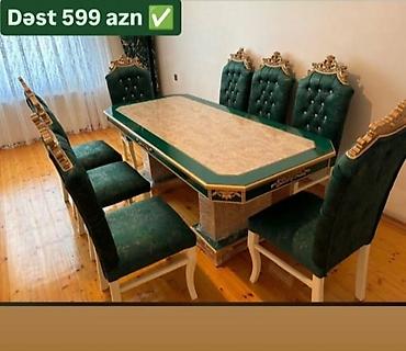 embawood dolab: Qonaq otağı üçün, Yeni, Açılmayan, Dördbucaq masa, 6 stul — 1