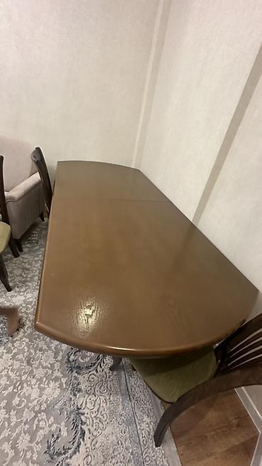study table: Стол и стул для зала, Б/у, цвет - Коричневый — 4
