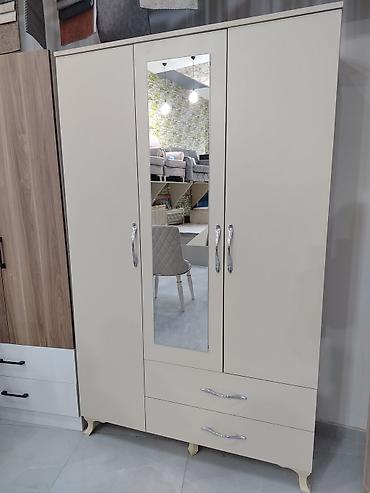 kapron borular: Yeni, 3 qapılı, Güzgülü, Bej, Açılan, Düz dolab — 1