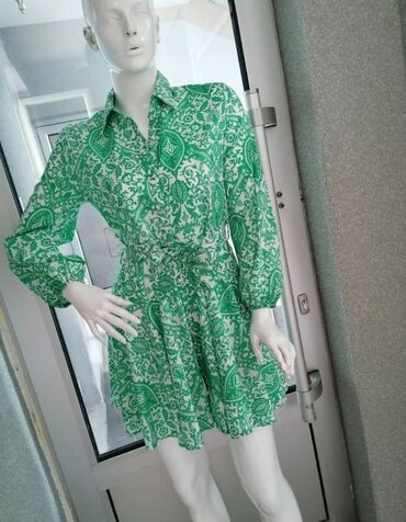 zelena haljina kombinacije: S (EU 36), M (EU 38), bоја - Zelena, Dugih rukava