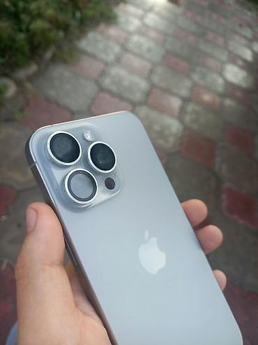 IPhone 15 Pro Max, Б/у, 256 ГБ, Natural Titanium, Чехол, 95 %