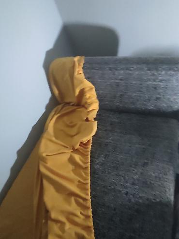 Sofe i kaučevi: Sofa/kauč s valjkastim naslonom – sivi melirani štof,Naslon se podiže — 3