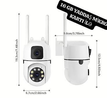 ip camera: 35 və 40manat Wi‑Fi IP dönər başlı təhlükəsizlik kamerası – 16 GB — 2
