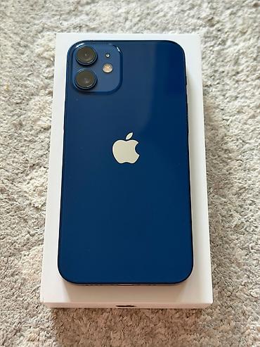 бушный телефон: IPhone 12 mini, Б/у, 64 ГБ, Blue Titanium, Коробка, 76 % — 1